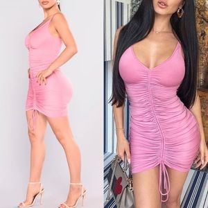 Fashion Nova Pink Ruched Dress